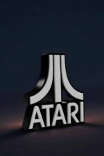 ATARI logo lamp 3D LED light design, illuminated retro gaming console sign, perfect decor for gamers and collectors, decorative luminous art piece, création lumineuse 3D Atari.