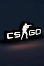 LED lampe 3D CS GO avec silhouette de soldat, création lumineuse pour décoration gaming, éclairage LED personnalisé, idéal pour fans de jeux vidéo et collectionneurs, éclairage d'ambiance unique.