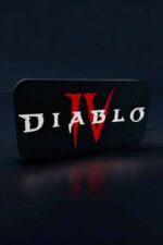Diablo 4 lampe LED 3D personnalisée, créative et lumineuse, idéale pour la décoration gaming, avec logo emblématique et design innovant, parfaite pour les fans de jeux vidéo et l'univers fantasy.
