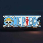 Lumière LED en forme du logo One Piece avec un squelette portant un chapeau de paille, créé en impression 3D, idéal pour la décoration lumineuse et personnalisée.