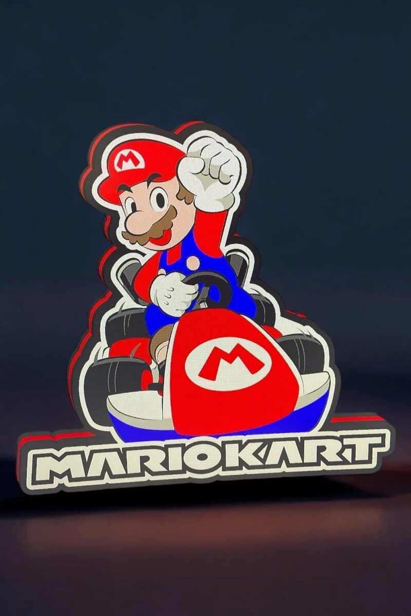 LED Mario Kart personnalisé en impression 3D avec éclairage.