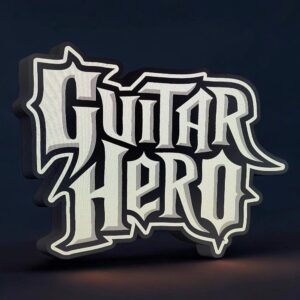 Guitardentro lumineux en 3D avec éclairage LED, design original et moderne, idéal pour décoration intérieure ou cadeau personnalisé.