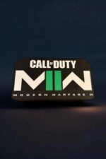 Étiquette LED 3D Call of Duty Modern Warfare II, création lumineuse imprimée en 3D, design personnalisé avec logo, idéale pour décoration gaming ou collection gaming.