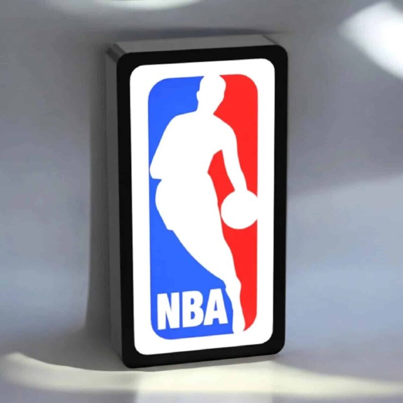 LED lumineuse NBA avec logo de joueur de basketball, éclairage modulable pour décoration intérieure, création 3D personnalisée, lampe LED artistiquement imprimée, idéal pour fans de sport et décoration moderne.