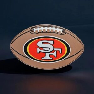 San Francisco 49ers football logo en 3D imprimé, création lumineuse LED, design personnalisé, décoration sportive originale.
