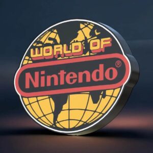 LED lampe 3D personnalisée avec logo Nintendo, création lumineuse innovante, design lumineux et coloré, idéale pour décoration gamer, facile à fixer sur un mur ou une étagère, pour fans de jeux vidéo.
