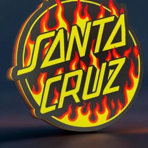 Luminaire 3D LED SANTA CRUZ avec design flaming, création lumineuse 3D pour décoration intérieure ou extérieure, fabriquée par Infinity 3D Print, idéale pour un éclairage original.