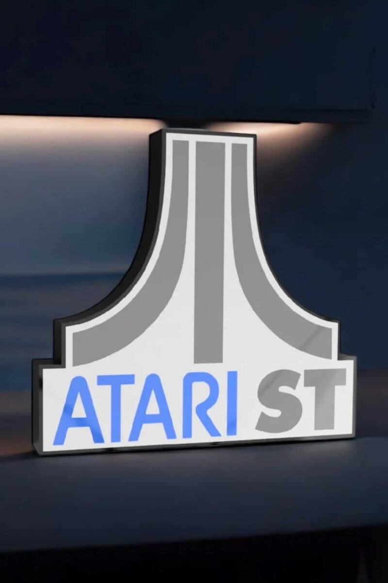 Atari St en impression 3D lumineux, lampe LED décorative, création unique pour les fans de jeux vidéo rétro, éclairage d'ambiance moderne, design personnalisé, décoration de bureau ou chambre.