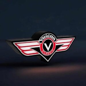 Nouveau logo de voiture vintage lumineux 3D, tissu noir et éclairage LED, pour décoration intérieure ou véhicules, conçu avec impression 3D.