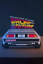 Lampes LED 3D Back to the Future avec décoration rétro et lumière vive, parfaite pour une ambiance nostalgique et originale dans votre espace de vie ou bureau.