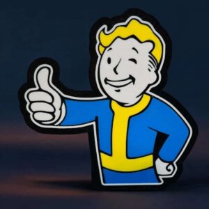 LED lampes 3D Fallout Vault Boy lumineuses, décor original et coloré, parfait pour une ambiance conviviale et rétro, fabriquée par Infinity 3D Print.