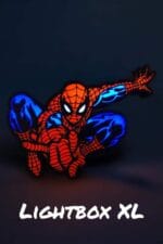 Sculpture lumineuse 3D de Spider-Man avec LED, création artistique pour décoration murale, idéale pour fans de comics et collectionneurs d’objets originaux, éclairage coloré pour ambiance dynamique.