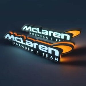 Moule lumineuse LED McLaren Formula 1 Team, création 3D pour décor ou objets lumineux, design innovant et personnalisé, idéal pour fans de sports automobiles et décoration moderne.