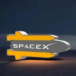 Spacex logo lumineuse 3D, lampe LED, création lumineuse SpaceX pour décoration intérieure ou événement, design innovant lumineux, fabrication en impression 3D, décoration moderne, lampe LED SpaceX.