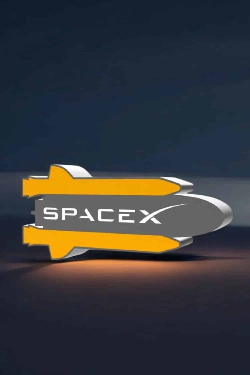 Spacex logo lumineuse 3D, lampe LED, création lumineuse SpaceX pour décoration intérieure ou événement, design innovant lumineux, fabrication en impression 3D, décoration moderne, lampe LED SpaceX.