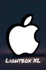 Apple logo avec écriture Lightbox XL en dessous, créé en impression 3D avec une lumière LED intégrée, design lumineux et moderne, parfait pour la décoration intérieure ou comme objet personnalisé.