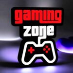 Gamming zone sticker lumineux avec manette LED pour décoration gaming et gaming, éclairage coloré, personnalisé, amusant, pour gamers passionnés, idéal pour chambre ou bureau, design moderne et original.