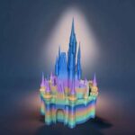 Castles lumineuses 3D avec LED, créations colorées et éblouissantes pour décoration intérieure, réalisées par Infinity 3D Print.