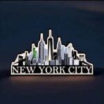 New York City skyline LED lampe 3D lumineux, création lumineuse décorative, lampe de bureau moderne, décoration intérieure, lumière LED artistique, cadeau original.