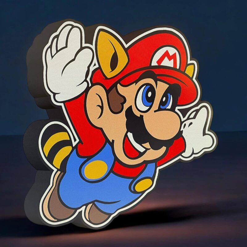 LED lampe murale Super Mario en 3D avec éclairage lumineux, création originale pour décoration moderne et ludique.