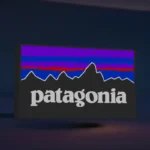Patagonia logo lumineuse 3D, lampe LED décorative avec silhouette de montagnes, éclairage coloré pour intérieur ou extérieur, création lumineuse innovante et design, parfait pour une décoration originale.