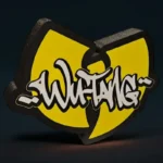 WaWgang logo en LED lumineux avec design graffiti artistique, idéal pour décoration moderne et tendance, 3D printing.