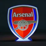 Arsenal logo lumineux 3D, lampe LED décorative d'équipe de football, néon coloré, idéal pour fans et décoration gaming, création lumineuse personnalisée.