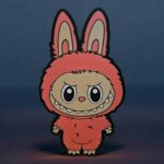 Lampe 3d personnage enfant en costume de lapin, création lumineuse LED, décoration originale pour chambre ou bureau, illustration artistique en impression 3D, design coloré et amusant, Infinity 3D Print.