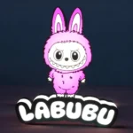 Lumière 3D LaBubu un personnage mignon et lumineux pour décoration d'ambiance ou chambre d'enfant.