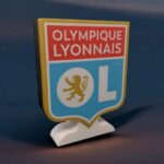 OLYMPIQUE LYONNAIS, lampe LED 3D, création lumineuse personnalisée, symbole de l'équipe de football, design innovant, idée cadeau, décoration d'intérieur sportive.