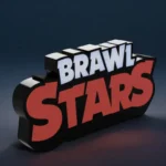 BRAWL STARS logo en 3D, création lumineuse LED, design personnalisé, affiche 3D, idée déco pour fans de jeux vidéo, fabrication sur mesure, décoration gaming, lampe LED, objet décoratif moderne.