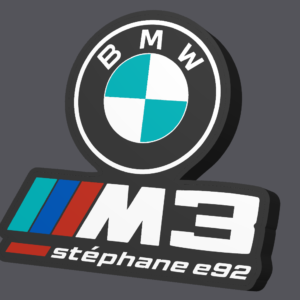 Lampe LED BMW M3 Personnalisée – Prénom & Pseudo Auto Premium