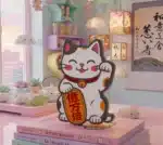 Lampe LED Lucky Cat Kawaii – Veilleuse Japonaise Porte-Bonheur RGB
